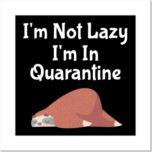 I'm Not Lazy I'm In Quarantine Posters and Art